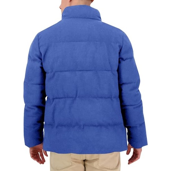 Men's down quilted jacket with full zipper stand up collar and padding for winter warmth jacket Men's down quilted jacket with full zipper stand up collar and padding for winter warmth jacket