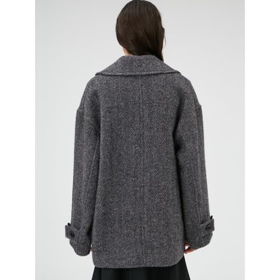 Women's herringbone patterned short jacket Women's herringbone patterned short jacket