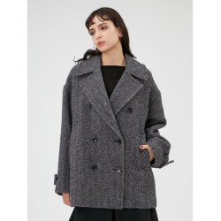 Women's herringbone patterned short jacket