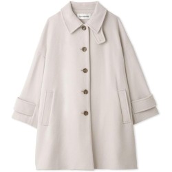 Recycled wool stand collar coat