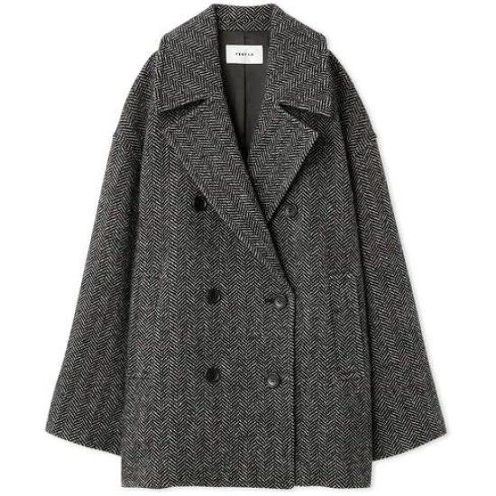 Women's herringbone patterned short jacket Women's herringbone patterned short jacket